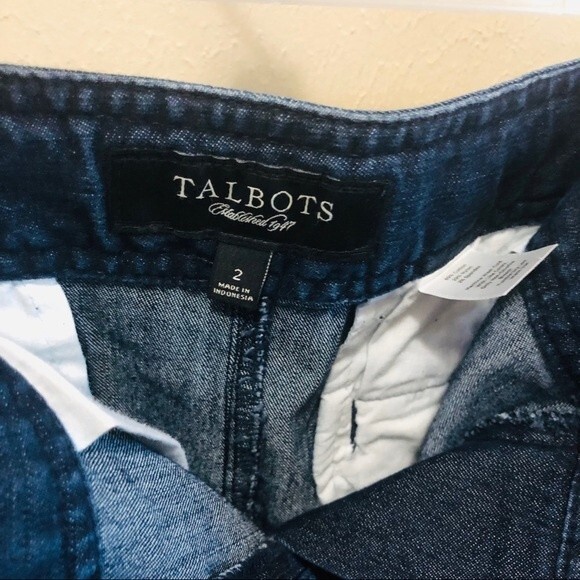 Talbots Blue Denim Skirt with Drawstring Waist in Size 2 - Picture 3 of 8